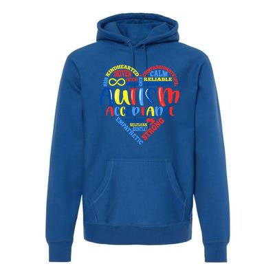 Acceptance Autism Awareness Month Support Puzzle Piece Heart Gift Premium Hoodie