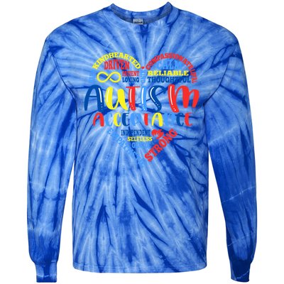 Acceptance Autism Awareness Month Support Puzzle Piece Heart Gift Tie-Dye Long Sleeve Shirt