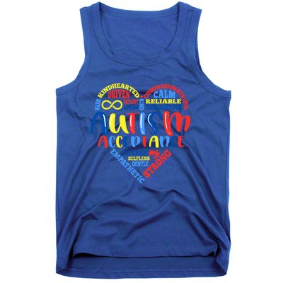 Acceptance Autism Awareness Month Support Puzzle Piece Heart Gift Tank Top