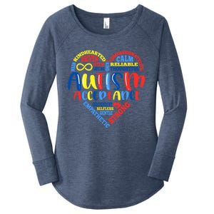 Acceptance Autism Awareness Month Support Puzzle Piece Heart Gift Women's Perfect Tri Tunic Long Sleeve Shirt