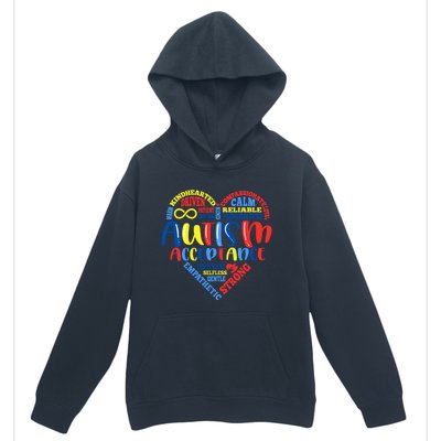 Acceptance Autism Awareness Month Support Puzzle Piece Heart Gift Urban Pullover Hoodie