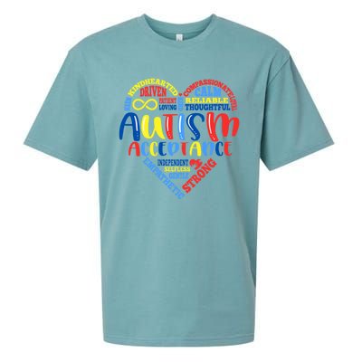 Acceptance Autism Awareness Month Support Puzzle Piece Heart Gift Sueded Cloud Jersey T-Shirt