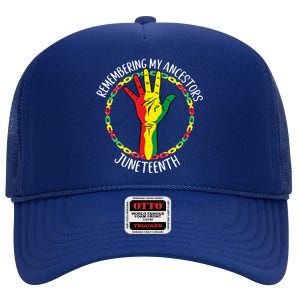 African American Ancestry Black Pride Juneteenth Party Gift High Crown Mesh Back Trucker Hat