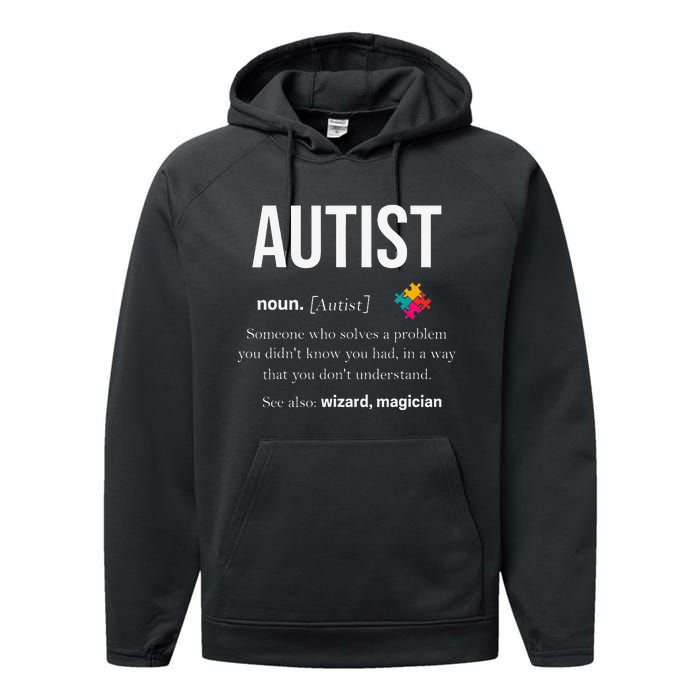 Autism Autistic Asperger Syndrom Aspie Puzzle Autist Support Performance Fleece Hoodie