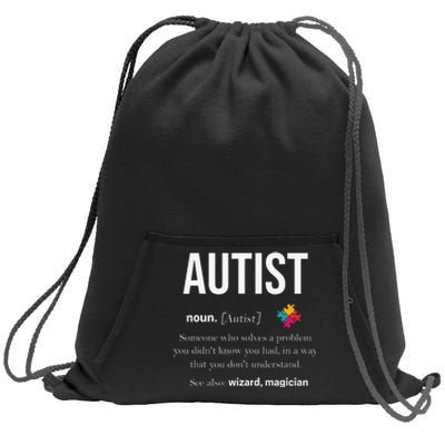 Autism Autistic Asperger Syndrom Aspie Puzzle Autist Support Sweatshirt Cinch Pack Bag