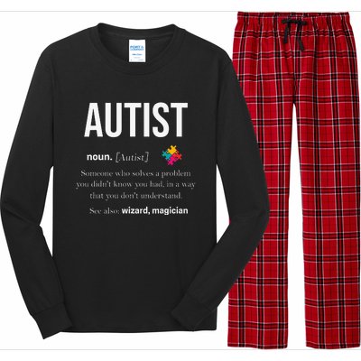 Autism Autistic Asperger Syndrom Aspie Puzzle Autist Support Long Sleeve Pajama Set