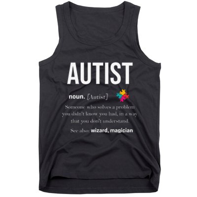 Autism Autistic Asperger Syndrom Aspie Puzzle Autist Support Tank Top