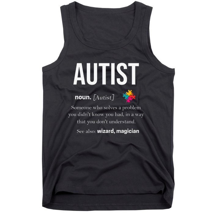 Autism Autistic Asperger Syndrom Aspie Puzzle Autist Support Tank Top