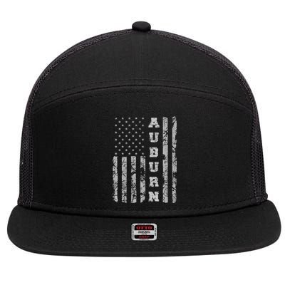 Auburn Alabama American Flag 7 Panel Mesh Trucker Snapback Hat