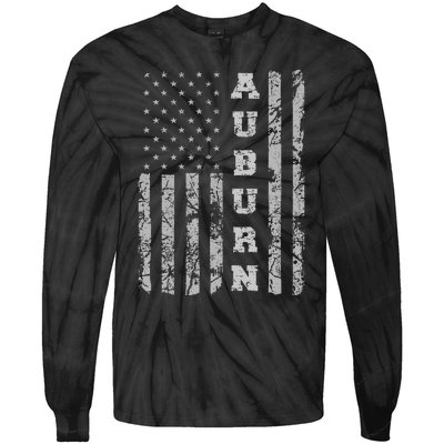 Auburn Alabama American Flag Tie-Dye Long Sleeve Shirt