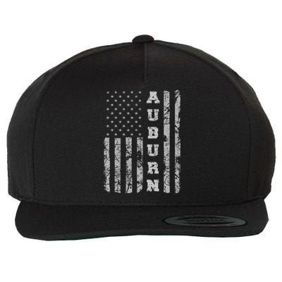 Auburn Alabama American Flag Wool Snapback Cap