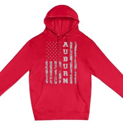 Auburn Alabama American Flag Premium Pullover Hoodie