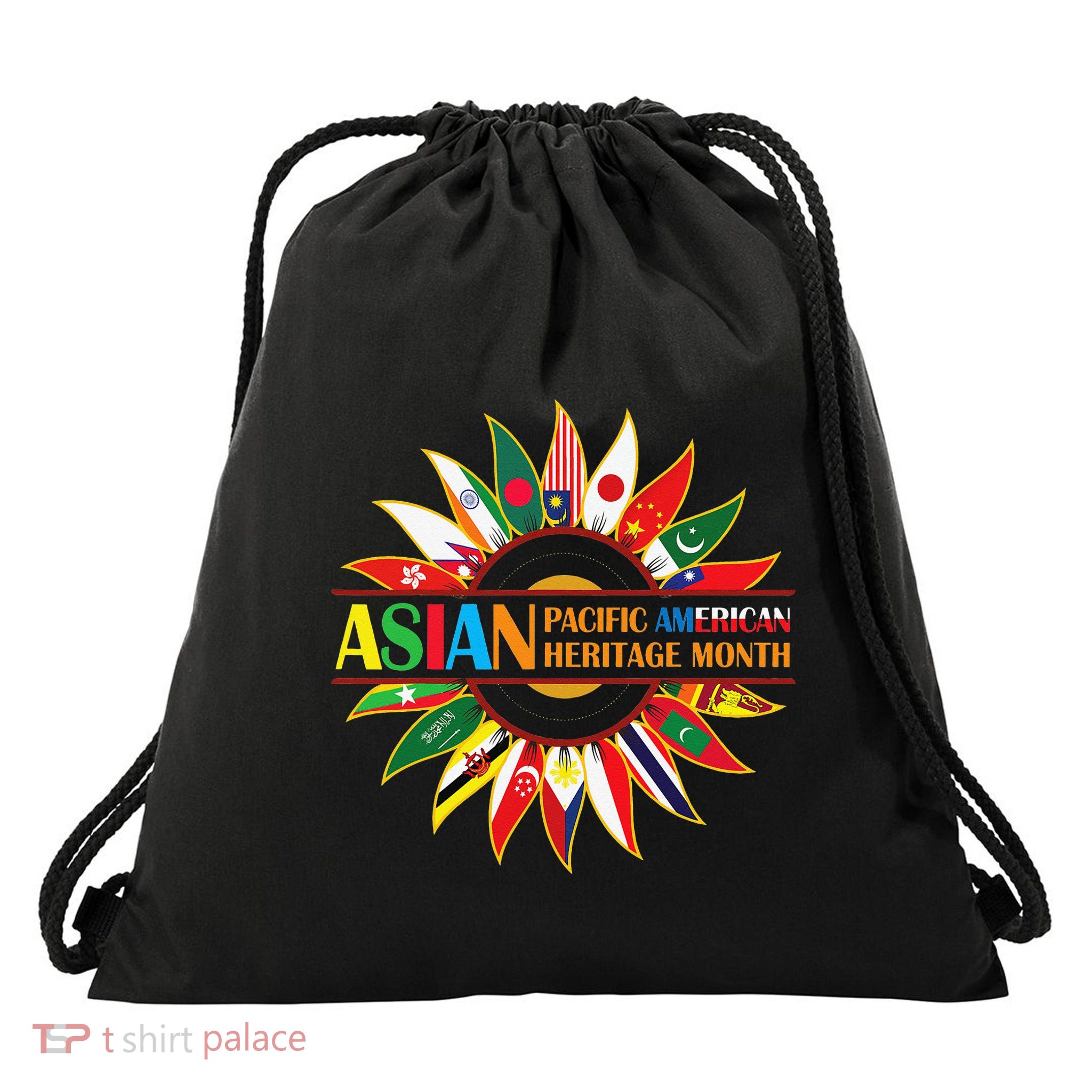 Asian American and Pacific Islander Heritage Month Sunflower Drawstring Bag