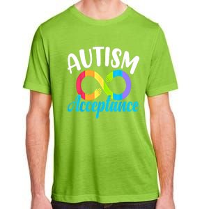 Autism Awareness Acceptance Rainbow Infinity Red Instead Cute Gift Adult ChromaSoft Performance T-Shirt