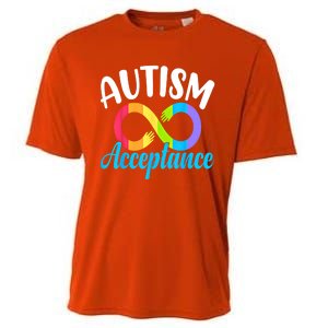 Autism Awareness Acceptance Rainbow Infinity Red Instead Cute Gift Cooling Performance Crew T-Shirt