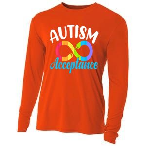 Autism Awareness Acceptance Rainbow Infinity Red Instead Cute Gift Cooling Performance Long Sleeve Crew