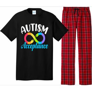 Autism Awareness Acceptance Rainbow Infinity Red Instead Cute Gift Pajama Set