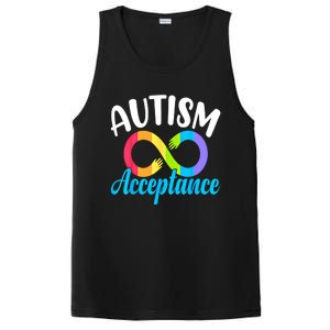 Autism Awareness Acceptance Rainbow Infinity Red Instead Cute Gift PosiCharge Competitor Tank