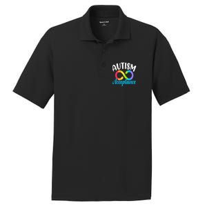 Autism Awareness Acceptance Rainbow Infinity Red Instead Cute Gift PosiCharge RacerMesh Polo