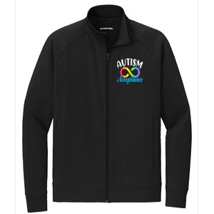 Autism Awareness Acceptance Rainbow Infinity Red Instead Cute Gift Stretch Full-Zip Cadet Jacket