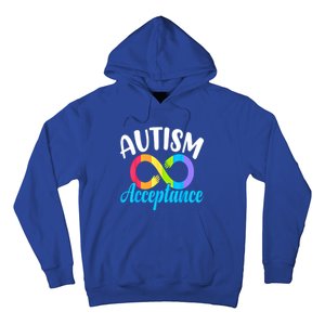 Autism Awareness Acceptance Rainbow Infinity Red Instead Cute Gift Hoodie