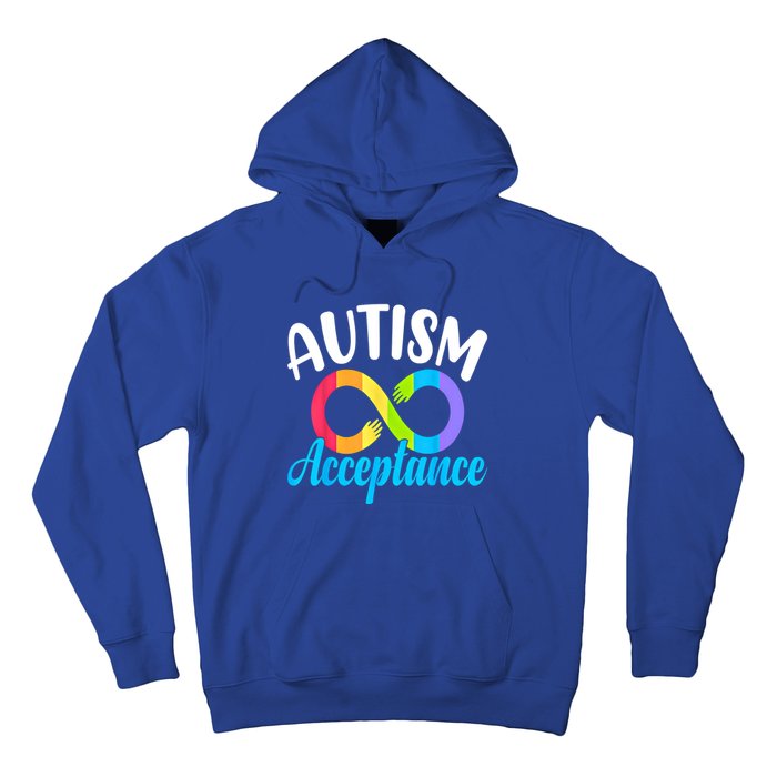 Autism Awareness Acceptance Rainbow Infinity Red Instead Cute Gift Hoodie