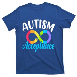 Autism Awareness Acceptance Rainbow Infinity Red Instead Cute Gift T-Shirt