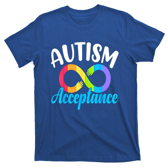 Autism Awareness Acceptance Rainbow Infinity Red Instead Cute Gift T-Shirt