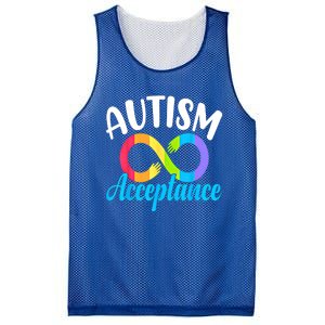 Autism Awareness Acceptance Rainbow Infinity Red Instead Cute Gift Mesh Reversible Basketball Jersey Tank