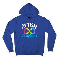 Autism Awareness Acceptance Rainbow Infinity Red Instead Cute Gift Tall Hoodie