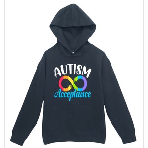 Autism Awareness Acceptance Rainbow Infinity Red Instead Cute Gift Urban Pullover Hoodie