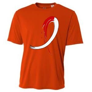 Aplastic Anemia Awareness Red White Graffiti Ribbon Cooling Performance Crew T-Shirt