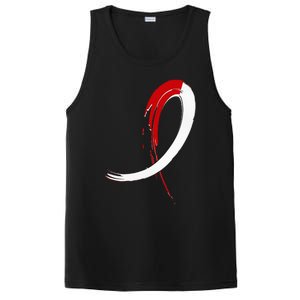 Aplastic Anemia Awareness Red White Graffiti Ribbon PosiCharge Competitor Tank