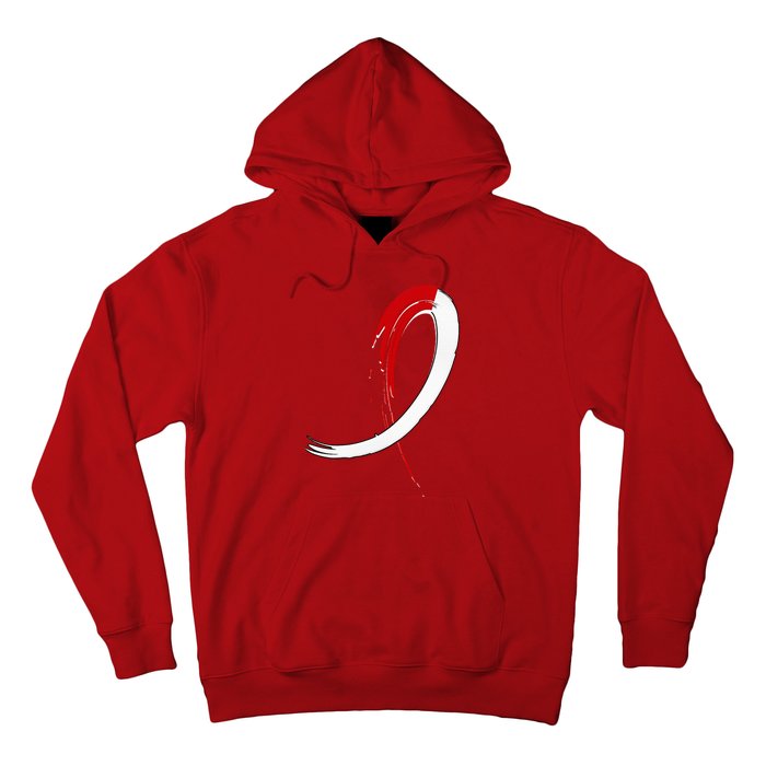 Aplastic Anemia Awareness Red White Graffiti Ribbon Hoodie