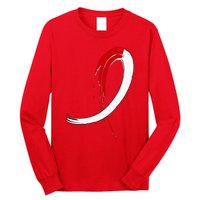 Aplastic Anemia Awareness Red White Graffiti Ribbon Long Sleeve Shirt