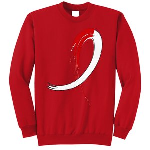 Aplastic Anemia Awareness Red White Graffiti Ribbon Sweatshirt