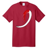 Aplastic Anemia Awareness Red White Graffiti Ribbon Tall T-Shirt