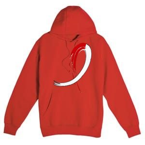 Aplastic Anemia Awareness Red White Graffiti Ribbon Premium Pullover Hoodie