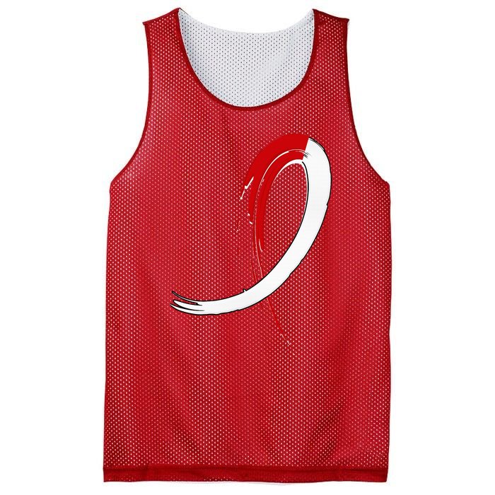 Aplastic Anemia Awareness Red White Graffiti Ribbon Mesh Reversible Basketball Jersey Tank