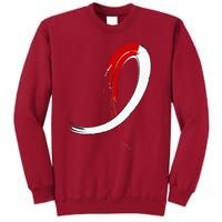 Aplastic Anemia Awareness Red White Graffiti Ribbon Tall Sweatshirt