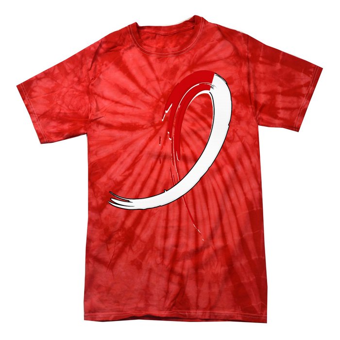 Aplastic Anemia Awareness Red White Graffiti Ribbon Tie-Dye T-Shirt