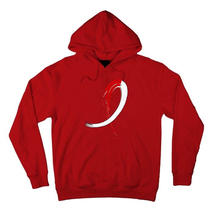 Aplastic Anemia Awareness Red White Graffiti Ribbon Tall Hoodie