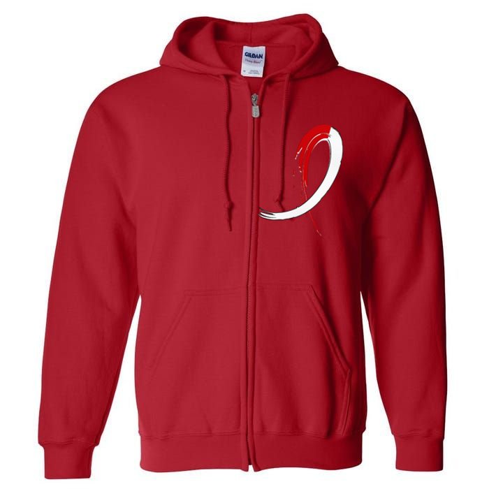 Aplastic Anemia Awareness Red White Graffiti Ribbon Full Zip Hoodie