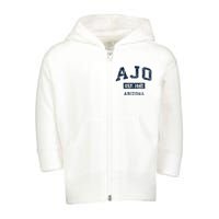 Ajo Arizona Az Vintage Sports Established Design Gift Toddler Zip Fleece Hoodie