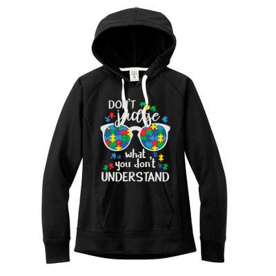 Autism Awareness Autistic Glasses Women's Fleece Hoodie