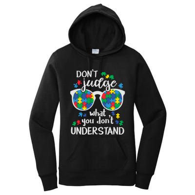 Autism Awareness Autistic Glasses Women's Pullover Hoodie