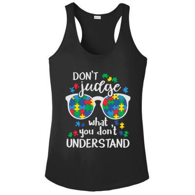 Autism Awareness Autistic Glasses Ladies PosiCharge Competitor Racerback Tank