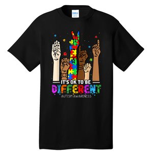 Autism Awareness Acceptance Women Kiid Its Ok To Be Different Tall T-Shirt