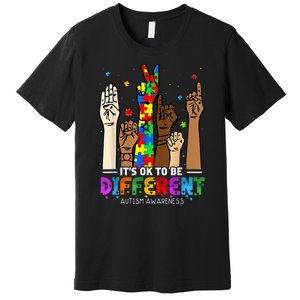 Autism Awareness Acceptance Women Kiid Its Ok To Be Different Premium T-Shirt