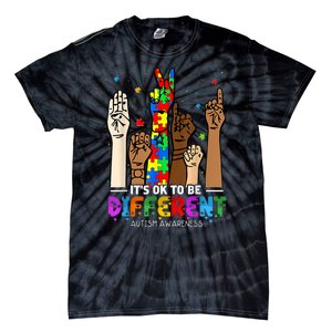 Autism Awareness Acceptance Women Kiid Its Ok To Be Different Tie-Dye T-Shirt